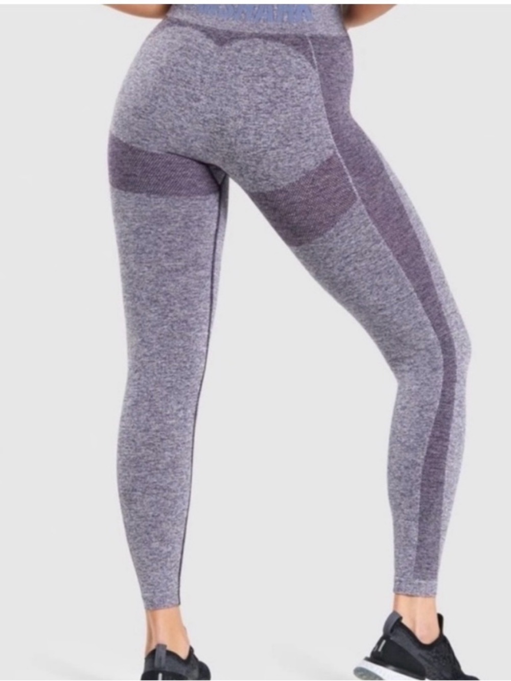 Gymshark Seamless High-Waist Heathered Purple Leggings - Medium
